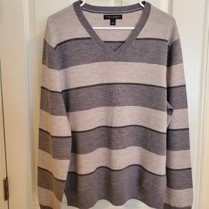 Banana Republic Mens L Extra Fine Merino Wool V Neck Sweater
